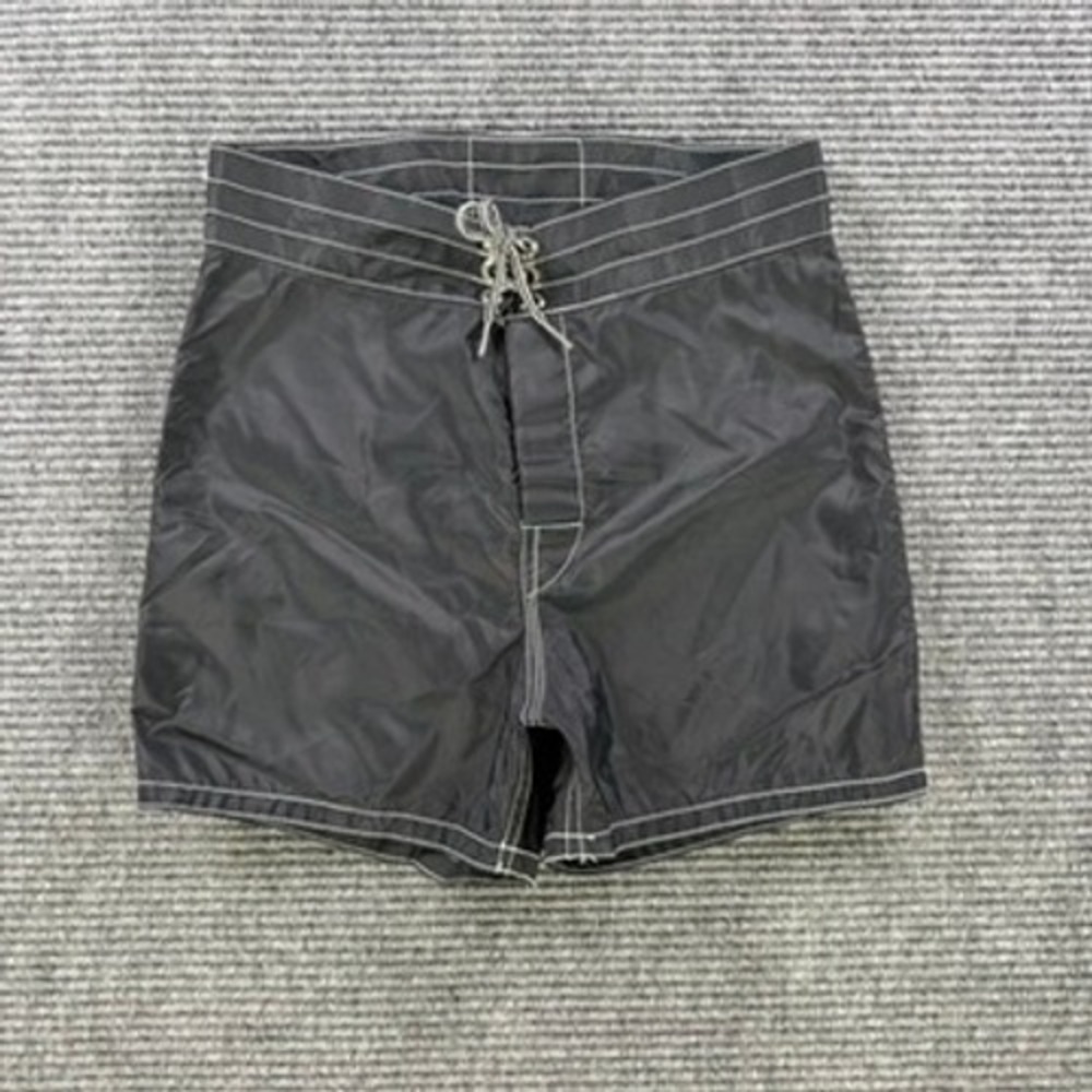 Birdwell Beach Britches Board Shorts Mens 28 Black Surf Trunks USA Made Nylon